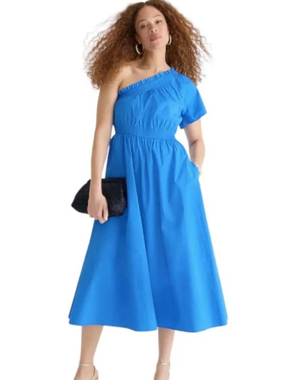 J. Crew One-Shoulder Blue Midi Dress - Elegant Summer Style